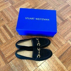 Stuart Weitzman Black Suede Loafters Women 7.5
